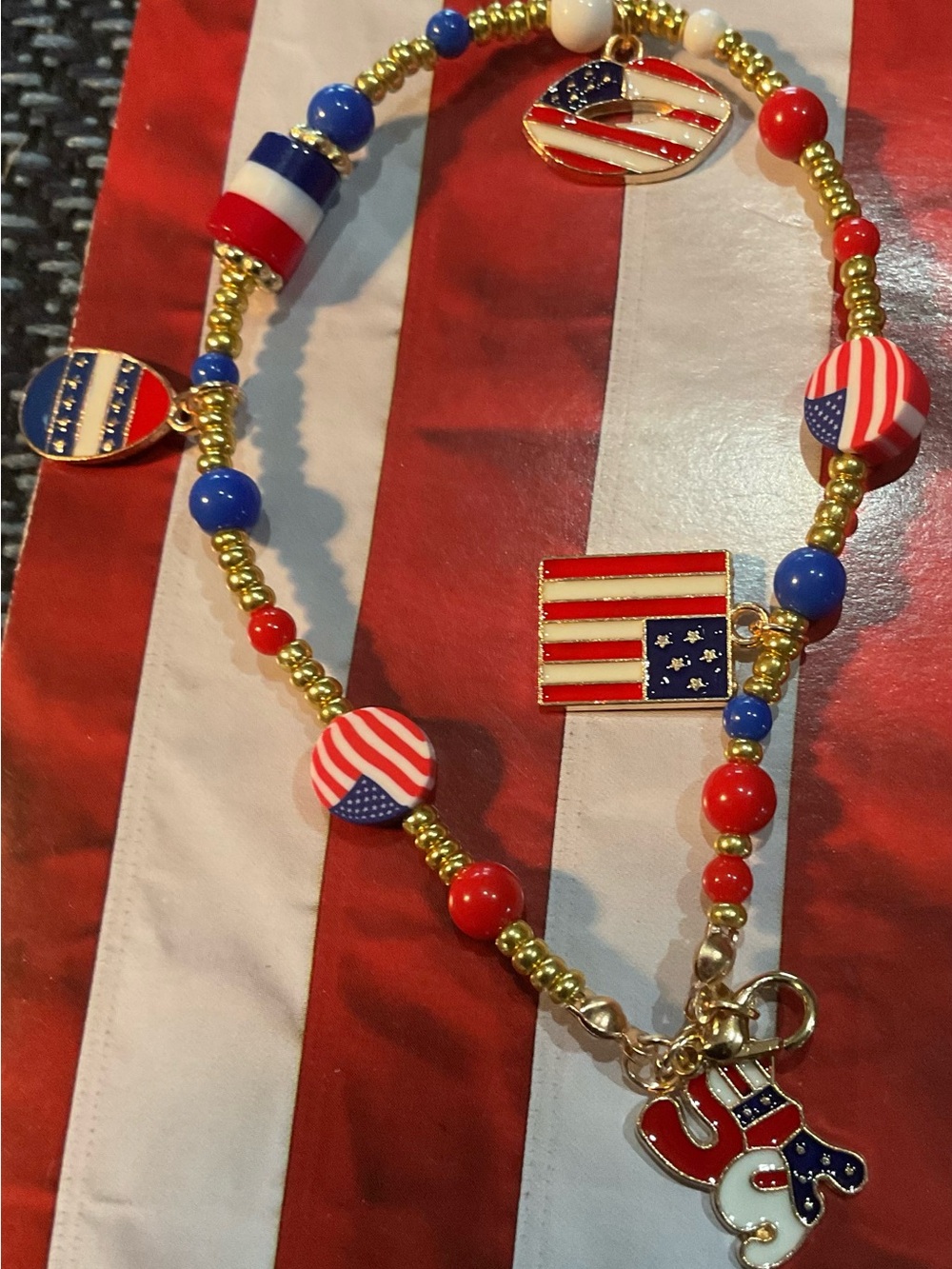 Lulu's Red, White and Blue Patriotic Charm Bracelet